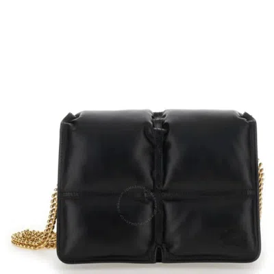 Burberry Quilted Chain-link Crossbody Bag In Black