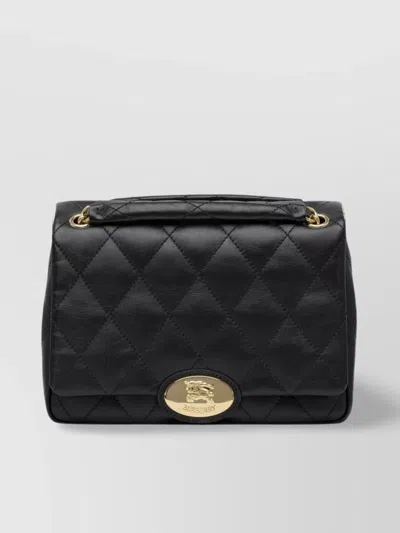 Burberry Quilted Chain Strap Crossbody Bag With Gold-tone Hardware In Black