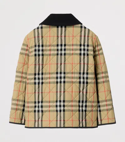 Burberry Kids' Quilted Check Barn Jacket In Neutral