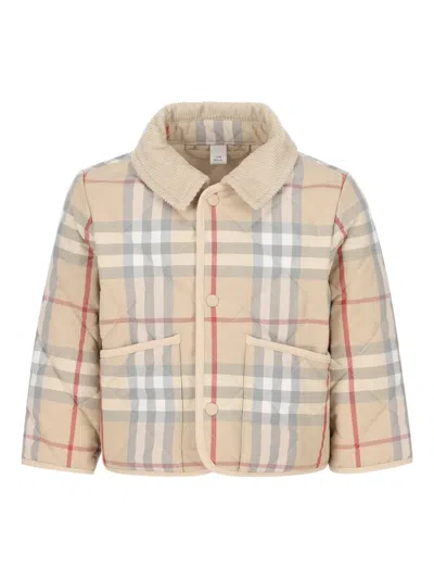 Burberry Babies' Quilted Check Jacket In Neutral