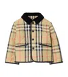 Burberry Childrens Check Quilted Nylon Barn Jacket In Nude