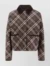 Burberry Cropped Quilted Nylon Jacket With Check Pattern Women In Multi