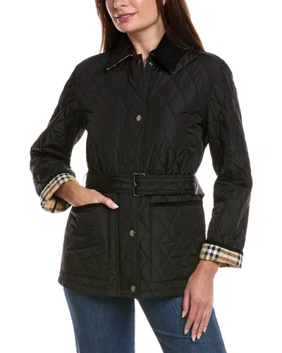 Burberry Quilted Coat In Black