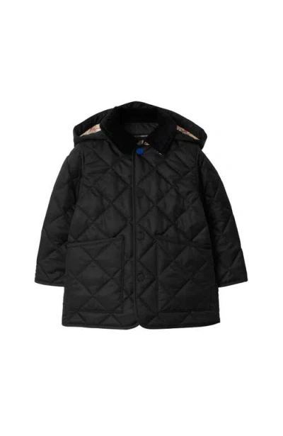 Burberry Babies'  Quilted Coat In Black