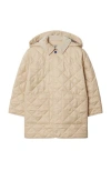 Burberry Childrens Quilted Coat In Pale Stone