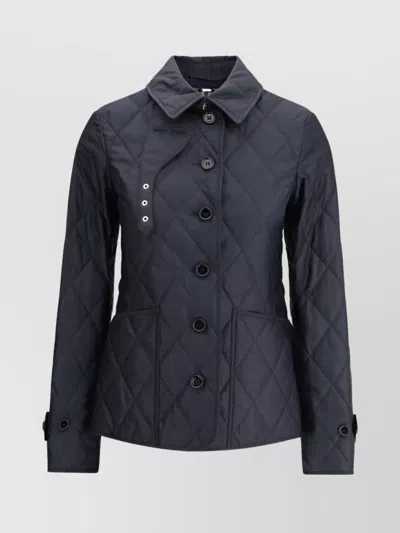 BURBERRY QUILTED COLLARED JACKET MAXI POCKETS