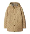 Burberry Quilted Corduroy-trim Parka In Gray
