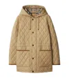 Burberry Quilted Hooded Jacket With Classic Check Interior In Brown