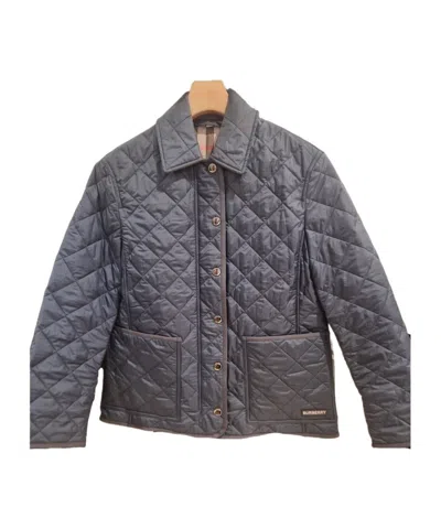 Burberry Quilted Cotton Jacket In Gray