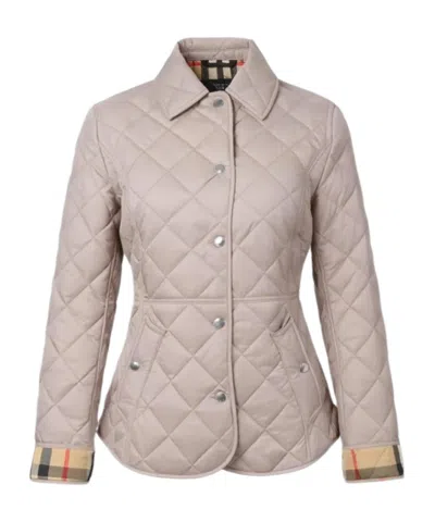 Burberry Quilted Cotton Jacket In Pink
