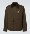 Burberry Corduroy-trimmed Cotton Twill Field Jacket In Juniper