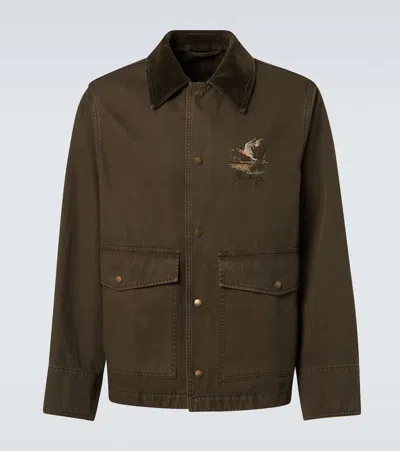 BURBERRY CORDUROY-TRIMMED COTTON TWILL FIELD JACKET