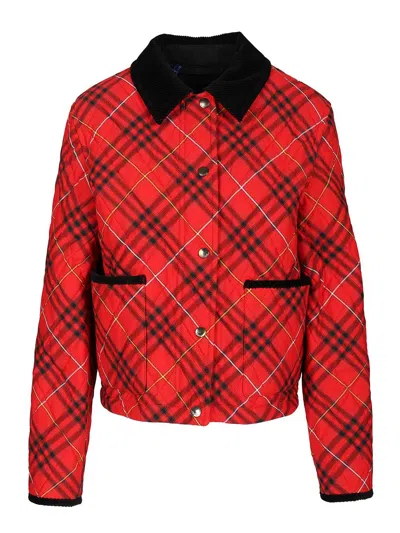 Burberry Quilted Cropped Jacket Jackets Red