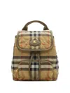 Burberry Women Embroidered Canvas Mini Horseshoe Backpack In Nude
