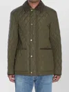 Burberry Padded Corduroy-trimmed Quilted Shell Jacket In Green
