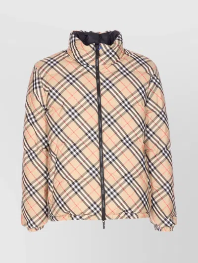 BURBERRY QUILTED DOWN JACKET CHECK MOTIF