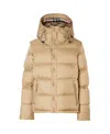 Burberry Leeds Hooded Nylon Down Jacket In Nude