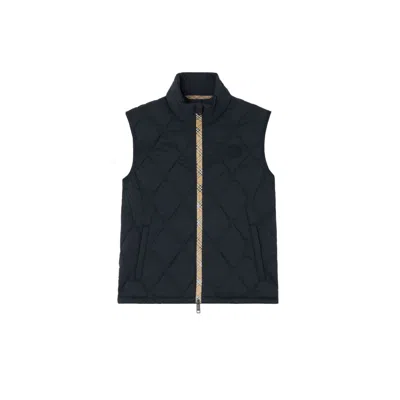 Burberry Quilted Down Vest In Navy