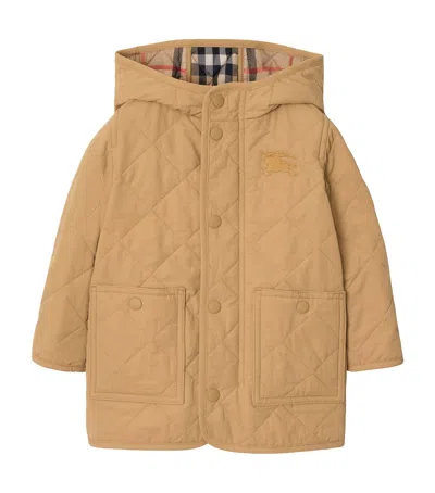 Burberry Kids' Quilted Ekd Coat In Brown
