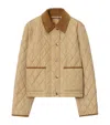 Burberry Cotton-corduroy-trimmed Quilted Shell Jacket In Brown