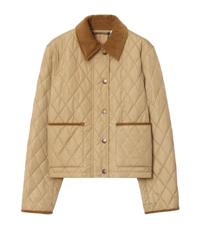 Burberry Quilted Field Jacket In Sand