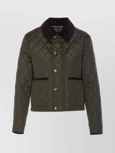 Burberry Quilted Barn Jacket In Peat