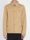 Burberry Quilted Gabardine Jacket In Burgundy
