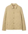Burberry Collared Quilted Jacket Front Pocket In Gold