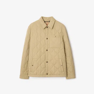 Burberry Quilted Gabardine Overshirt In Neutral
