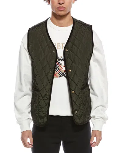 Burberry Quilted Gilet In Green