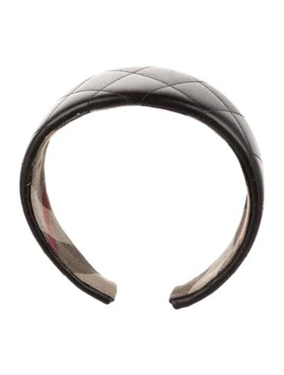 Pre-owned Burberry Quilted Hair Band In Black