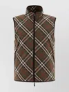 Burberry Sleeveless Checked Pattern Padded Jacket In Brown