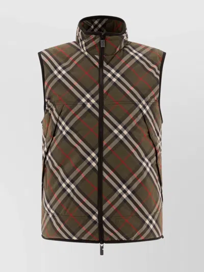 Burberry Quilted High Collar Sleeveless Jacket