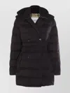Burberry Double-breasted Kent Long Puffer Coat With Belt In Black