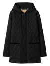 Burberry Quilted Corduroy-trim Parka In Black