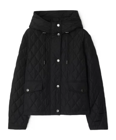 BURBERRY BURBERRY QUILTED HOODED STRAIGHT HEM JACKET
