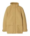 Burberry Check Hood Quilted Nylon Jacket In Nude
