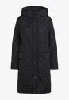 Burberry Quilted Hooded Jacket With Drawstring-waist In Black