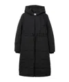Burberry Quilted Hooded Coat In Black