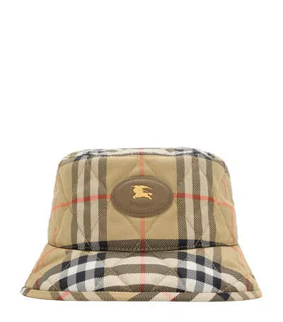 Burberry Quilted Horseshoe Bucket Hat In Neutral