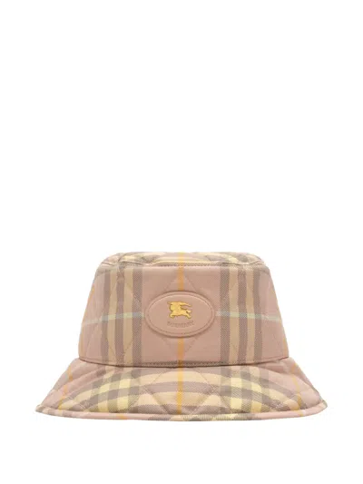 Burberry Quilted Horseshoe Bucket Hat In Pink