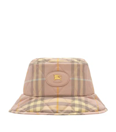 Burberry Quilted Horseshoe Bucket Hat In Pink