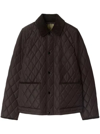 Burberry Quilted Jacket In Brown