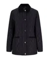 Burberry Women 'oldham' Black Quilted Jacket With Corduroy Collar In Tech Fabric Woman