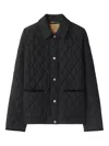 Burberry Check Lining Quilted Nylon Dorset Jacket In Black