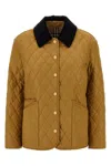Burberry Corduroy-collar Diamond-quilted Jacket In Orange