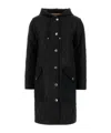 Burberry Roxby Diamond-quilted Mid-length Coat In Black