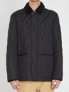 Burberry Corduroy-trimmed Quilted Nylon Barn Jacket In Black