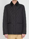 Burberry Corduroy-trimmed Quilted Nylon Barn Jacket In Black