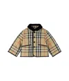 Burberry Baby Beige Quilted Jacket In Brown